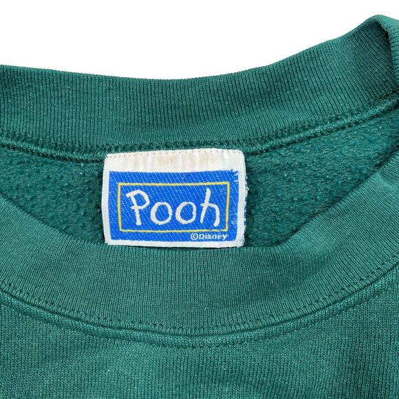 Disney VTG 90s Pooh Tigger Crewneck Sweatshirt I'm The Only One FLAW Green 2X - Picture 5 of 6